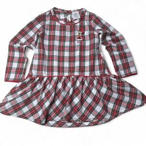 Disney Store Minnie Mouse Plaid Holiday Dress / Nightshirt - 4Town 4T Red Green